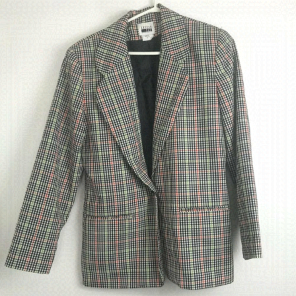 Vintage Multicolor Plaid Blazer